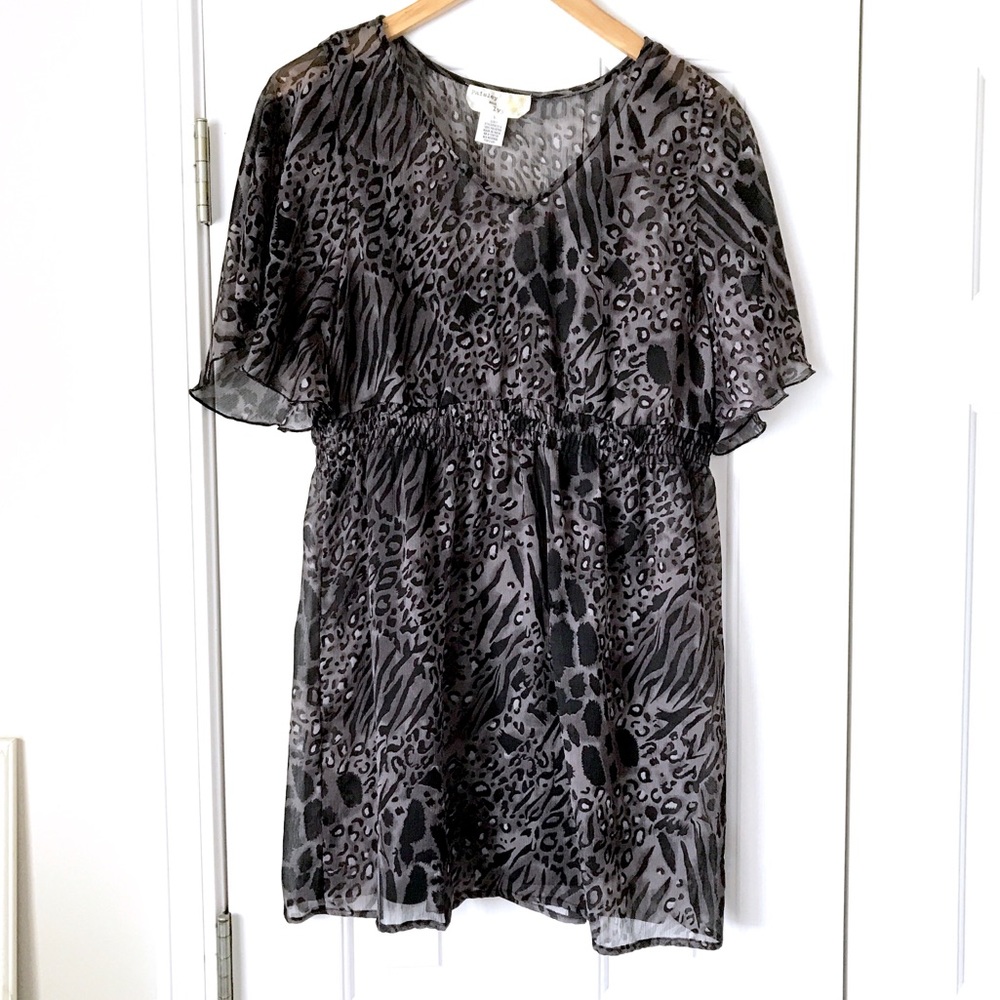 Animal print sheet tunic top